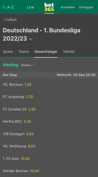 bundesliga absteiger quoten